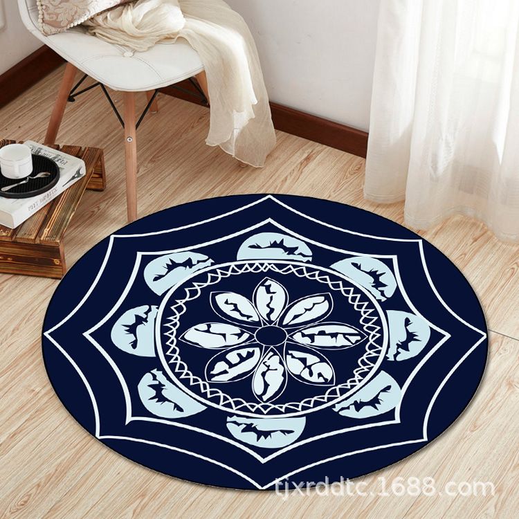 Boho Living Room Rug Multi-Color Flower Print Carpet Synthetics Stain Resistant Non-Slip Pet Friendly Area Rug