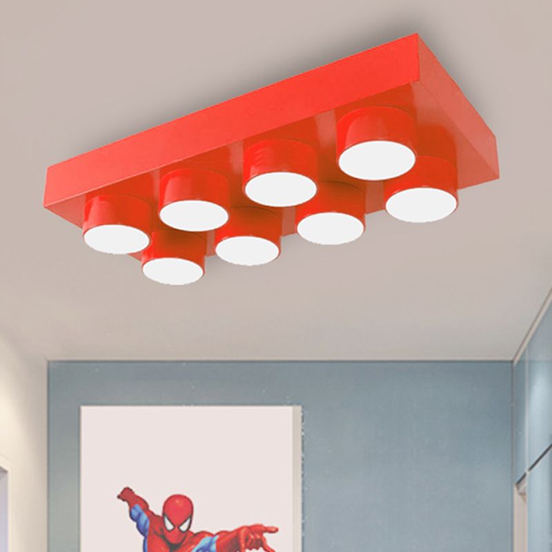 Modern Simple Flush Mount Light Rechthoek Multi-head metalen plafondlamp voor keuken