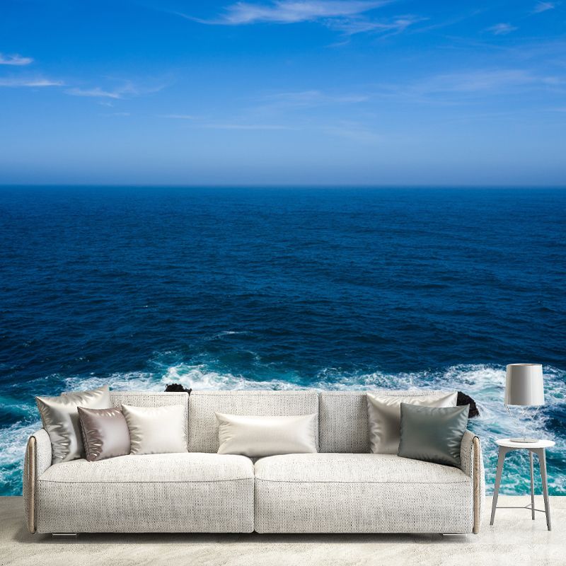 Customized Seascape Wall Mural Mildew Resistant Wallpaper for Dining Room