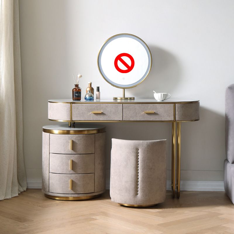 Wooden and Slate Makeup Vanity Desk Table Glam Makeup Vanity Desk