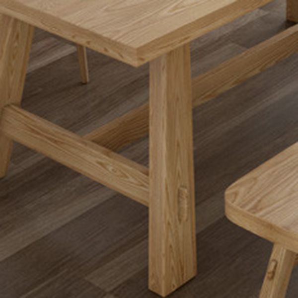 Rectangle Pine Solid Wood Table for Restaurant Modern Dining Table with Trestle Base in Nature