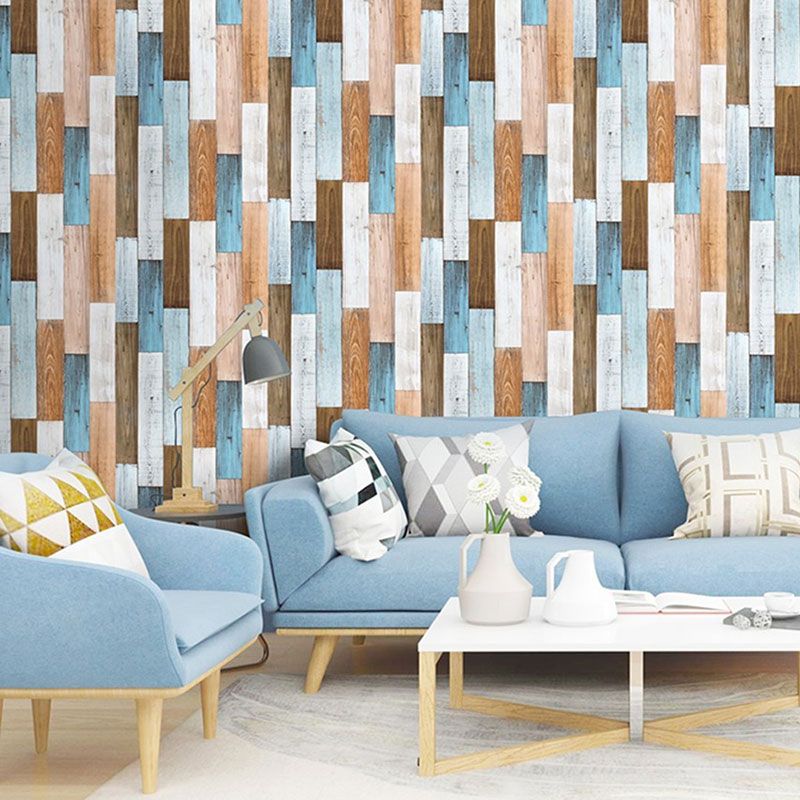 Wooden Stripe Wallpaper for Cafe and Dress Shop Self-Adhesive Modern Minimalist Wall Decor