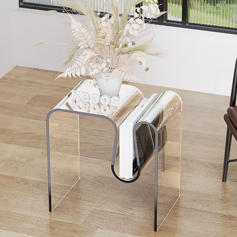 11" Wide Glam Side Table Sled Clear Acrylic Accent Side Table