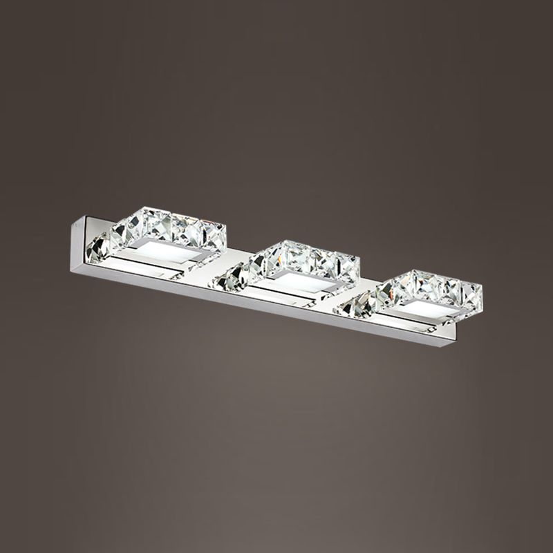 Modern Crystal Makeup Mirror Light Stainless Steel LED Mirror Lamp Fixture for Bathroom