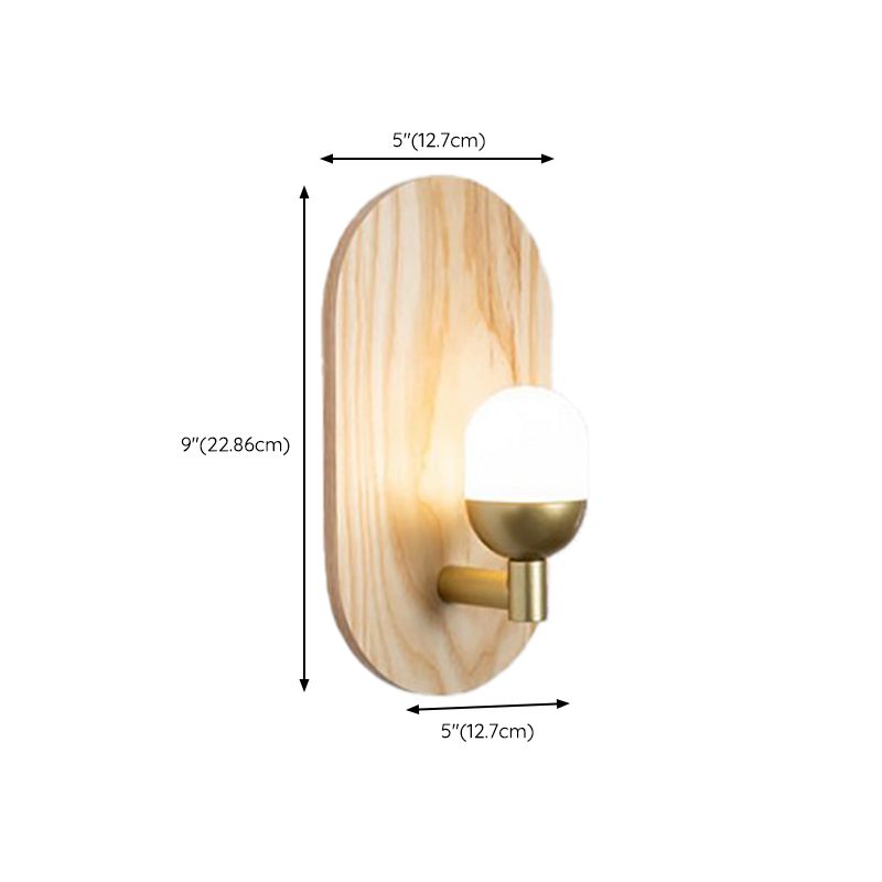 Modernism Metal Wall Light Flush Mount Wood Lighting for Foyer