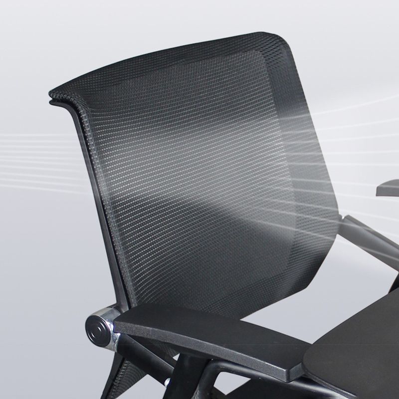 Black Metal Frame Modern Task Chair with Arms Conference Chair with Mid Back