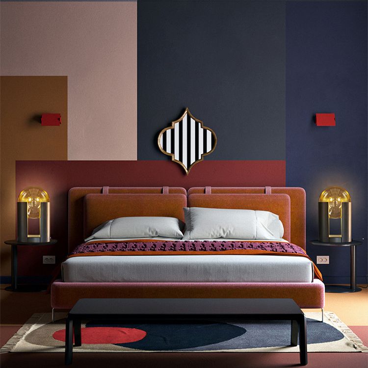 Table en verre ambre sphérique Lumière Postmoderne 2-Bulb Black Nightstand Lampe