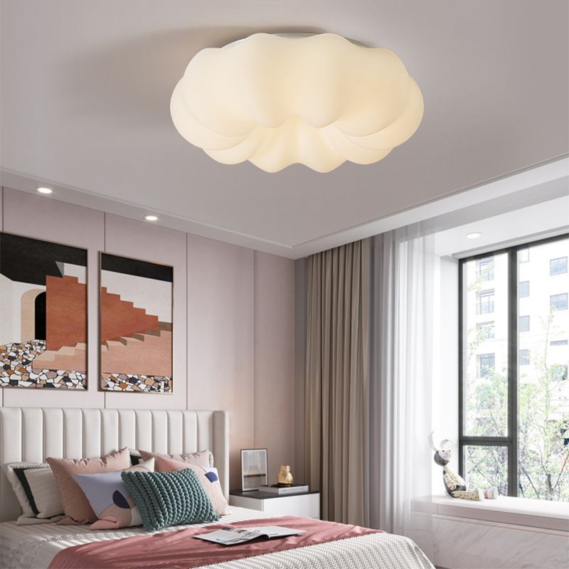 White Flush Mount Lighting Modernism Metal Ceiling Light for Hallway