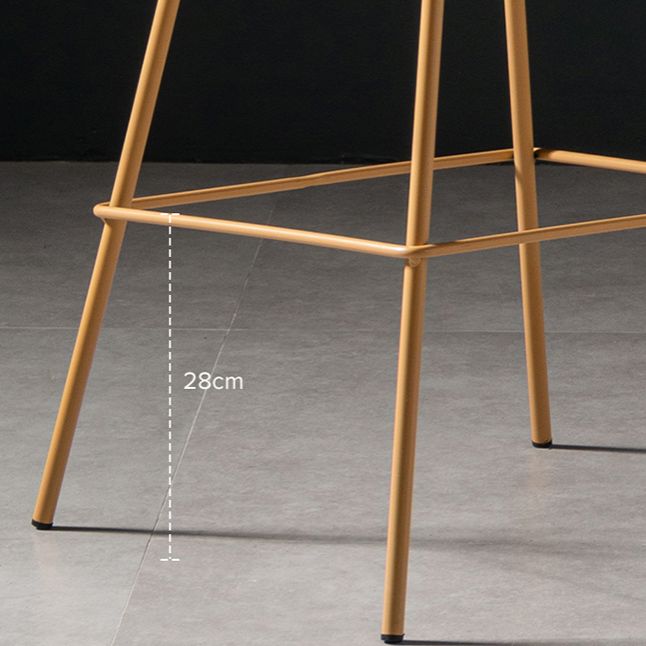 Scandinavian Metal Plastic Counter Stools Low Back Indoor Bar Stool with Bucket Seat