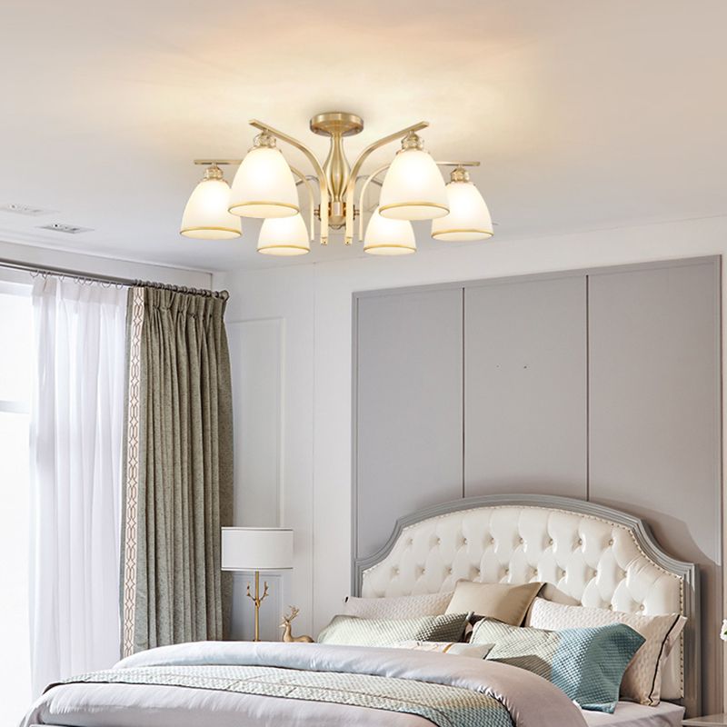 Accesorio montado en el techo de cristal mate del ópalo de la iluminación semi empotrada moderna de la sala de estar