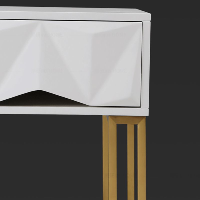 Contemporary White Makeup Dressing Table Stool Set with Drawers