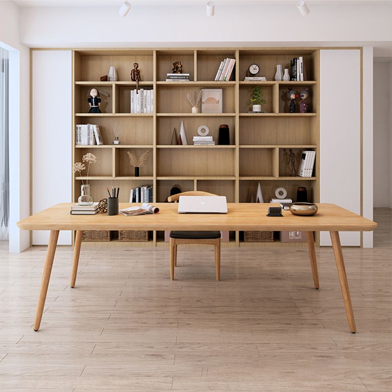Salle à manger simple table à manger rectangulaire en bois massif avec base de 4 jambes