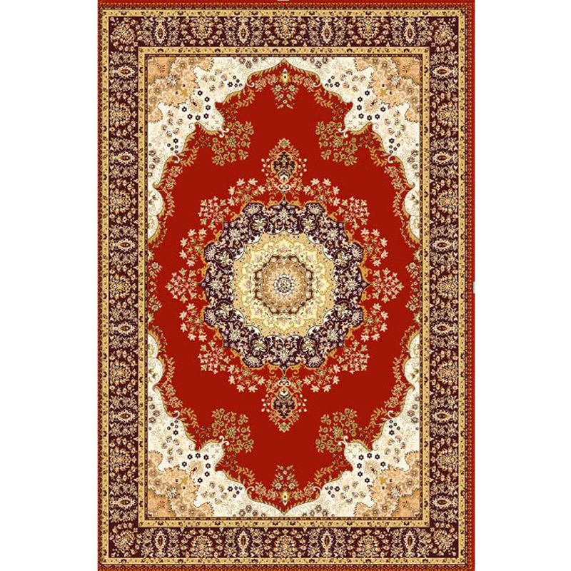 Vintage-Teppich mit mehrfarbigem Blumenmuster, Polyster, Teppich für den westlichen Bereich, rutschfest, haustierfreundlich, pflegeleichter Teppich für Heimdekoration