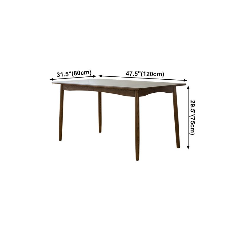 Modern Ash Wood Table in Walnut for Restaurant Rectangle Dining Table with 4 Legs