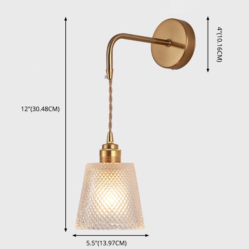 Cylindrical Sconce Light Fixture Nordic Light Extravagant Style Glass 1 Light Sconces