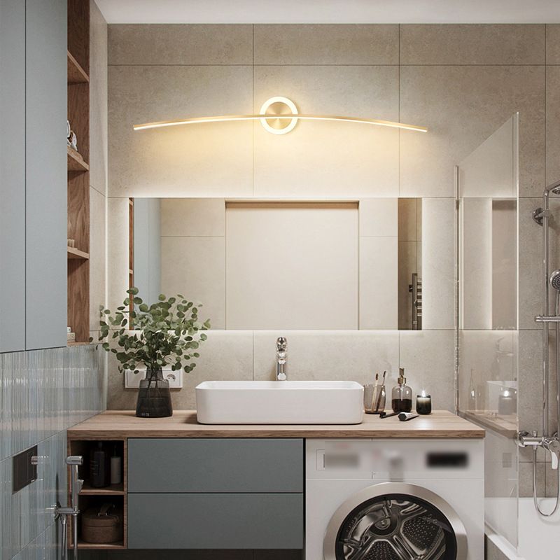 2 Lichte lineaire wandwandeling Moderne stijl metalen wandverlichting voor doucheruimte