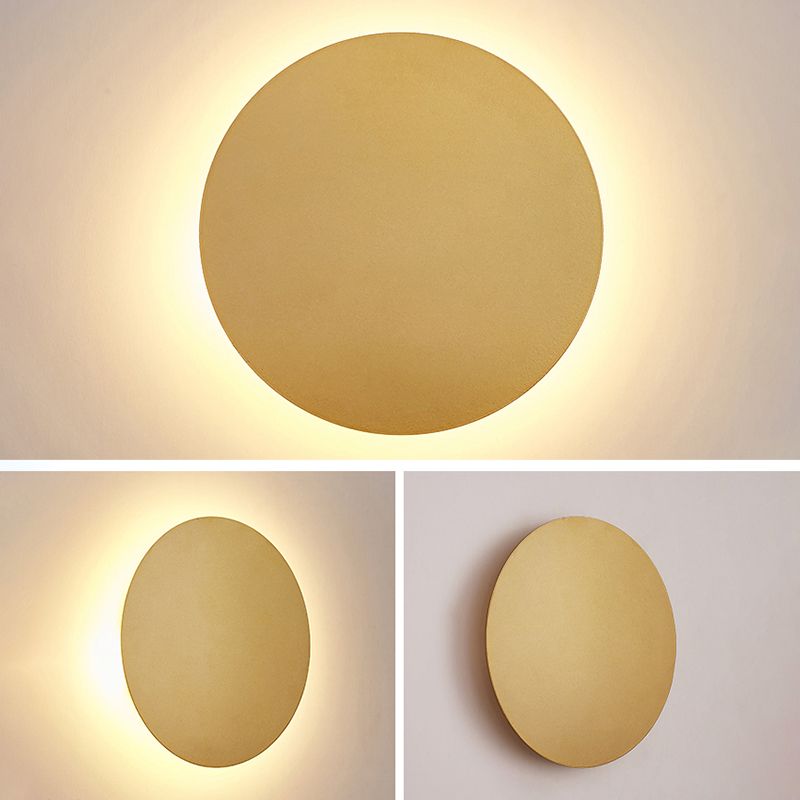 Modern Minimalist Style Round Disc Wall Light Sconces Metal Sconce Lights for Living Room