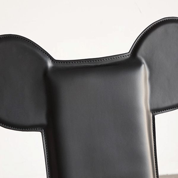 Modern Dining Chair Leather Open Back Side Chair with Stainless Steel Base