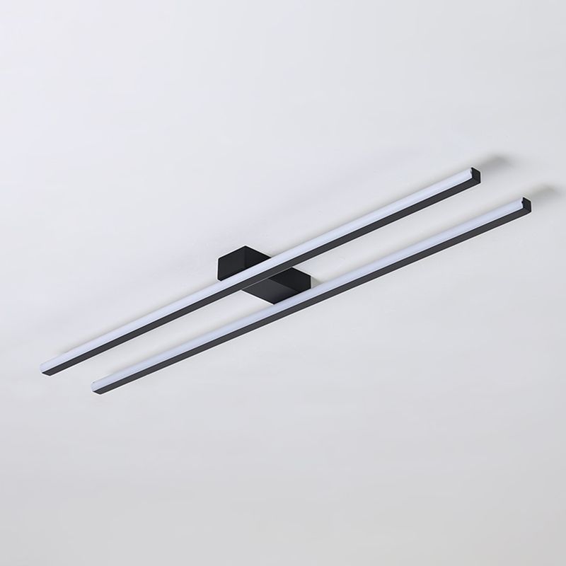 Linear Metal Shade Flush Ceiling Light Modern Style 2 Lights Flush Mount Fixture