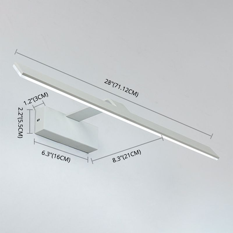 Minimalisme moderne Vanité de salle de bain en métal étanche en métal Lumières à LED acrylique linéaire