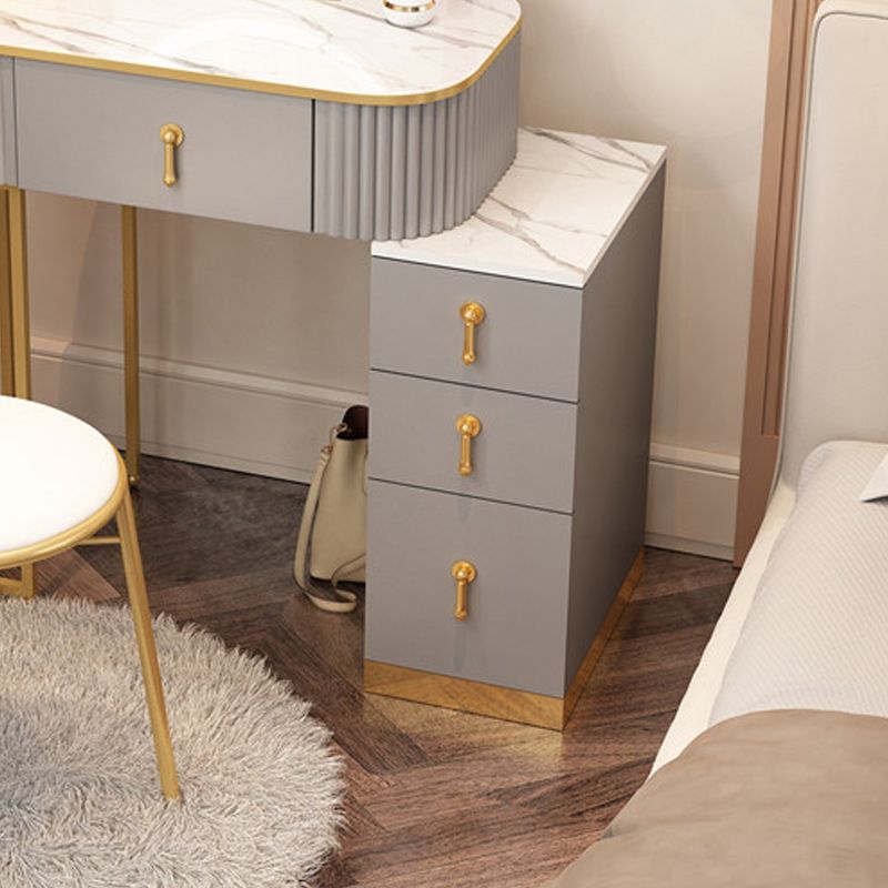 Glam Wood Make-up Vanity Bedroom Makeup Vanity Desk with Drawer