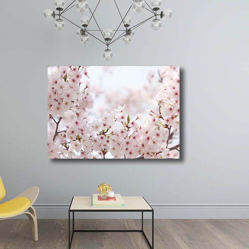 Light Color Sakura Canvas Print Floral Simplicity Home Wall Art Decor for Drawing Room
