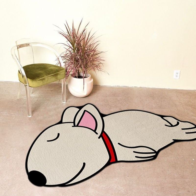 Black Animal Indoor Rug Polyester Casual Carpet Washable Area Rug for Living Room