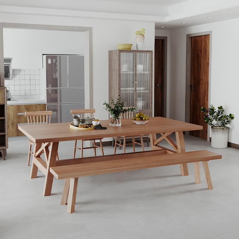 Modern Solid Wood Dining Table Trestle Base Dining Table for Dining Room