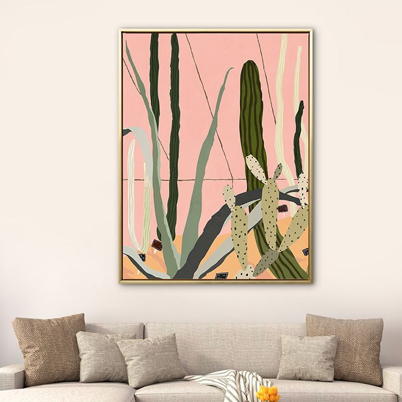 Textured Illustration Plant Canvas Wall Art Nordic Style Wall Decor for Family Room