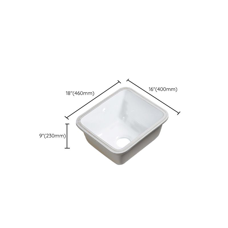 Modern Bathroom Sink Porcelain with Overflow and Drain Assembly Undermount Vanity Sink