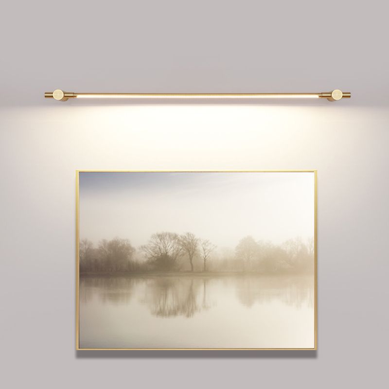 Minimalism Vanity Light Streamlined LED Wall Light Fixture in Gold for Bathroom