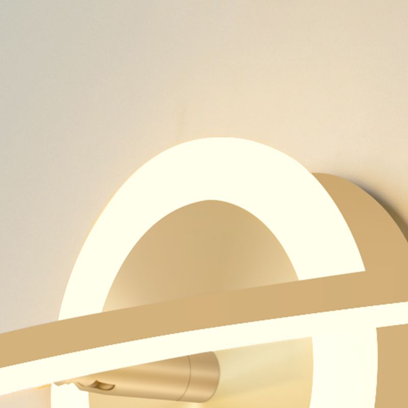 Linear Shape Metal Wall Light Modern Style 2 Lights Mirror Wall Mount Light