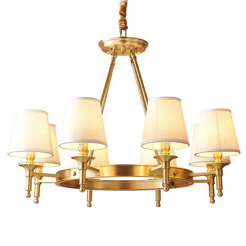 Gold Copper Pendant Light in Traditional Classic Style Fabrics Sputnik Hanging Light for Living Room