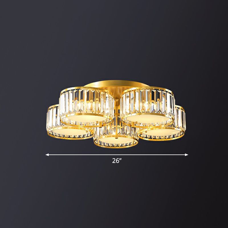Clear Crystal Flower Flush Mount Minimalistische Flush Mount Ceiling Light for Bedroom
