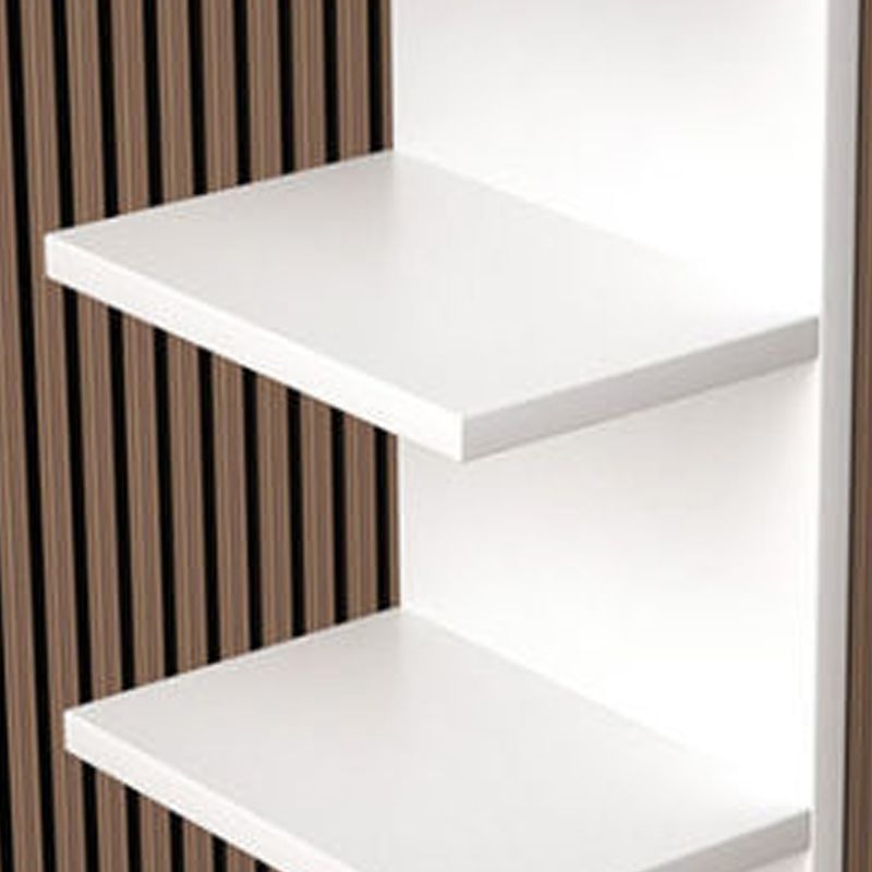 Contemporary Corner Closed Back Bookshelf Manufactured Wood Frame and Shelf