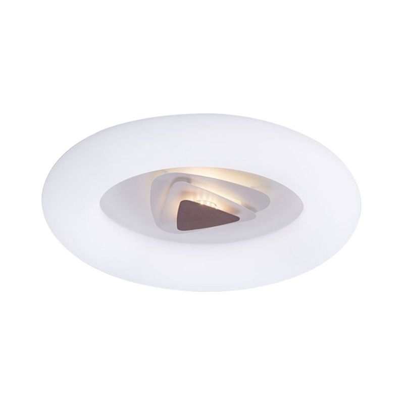 Oval/Triangle/Round Ceiling Flush Mount Contemporary Acrylic White LED Flush Mount Recessed Lighting for Living Room