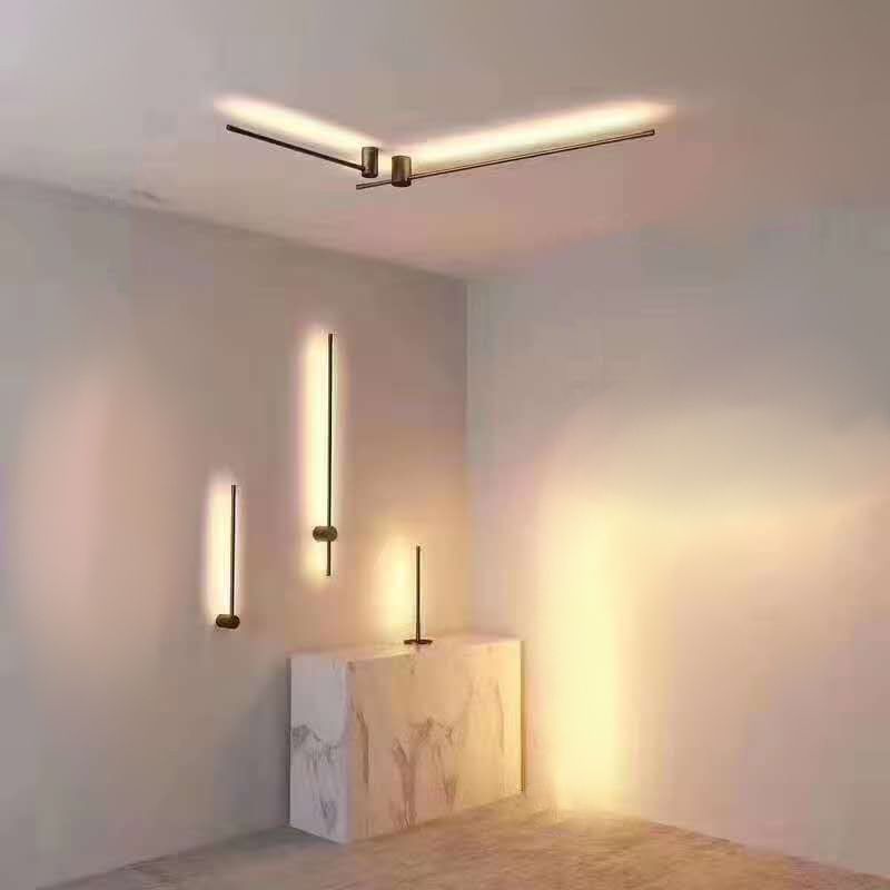 Modern Style Linear Wall Sconces Metal 1 Light Wall Mount Light Fixture in Black