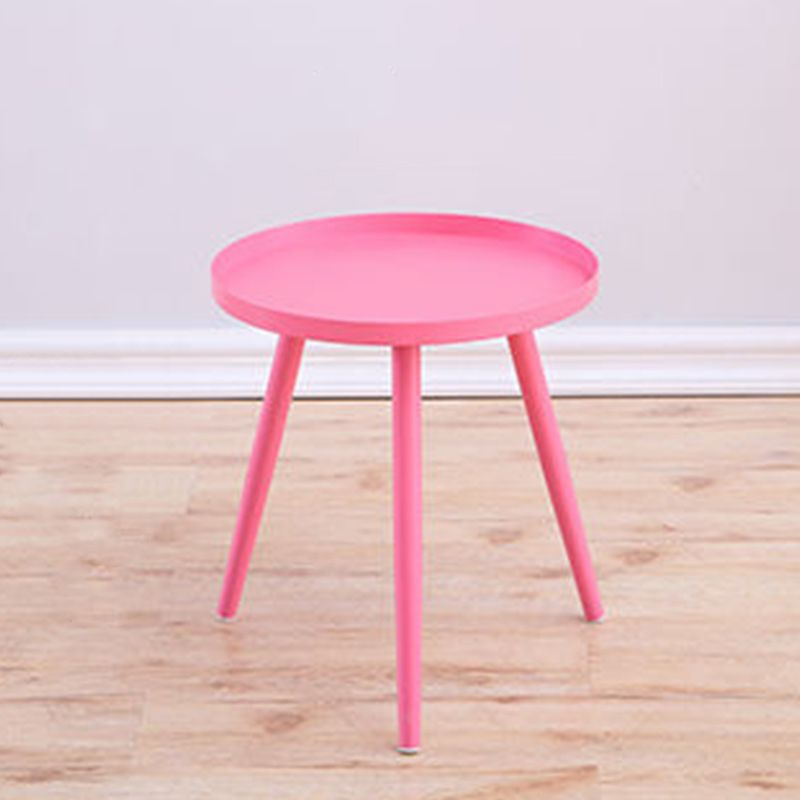 Tray Top Metal Pedestal End Table Round Side End Table for Living Room