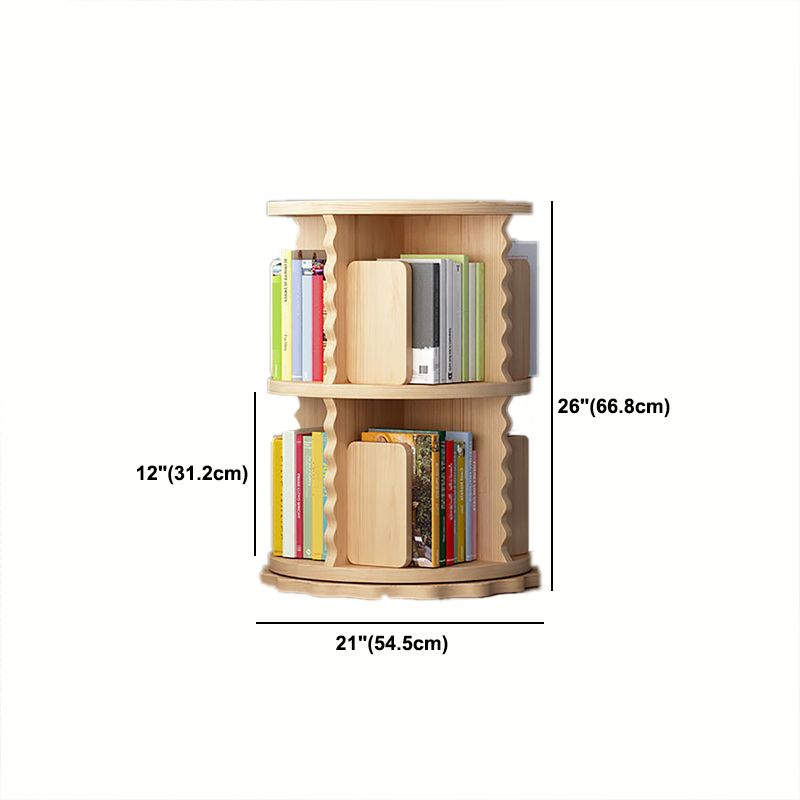 Wooden Rotatable Geometric Bookshelf Modern Home Closed Back Bookcase
