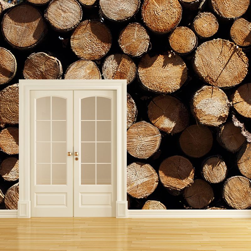 Wall Art Industrial Style Wood Texture Mural Wallpaper Mildew Resistant