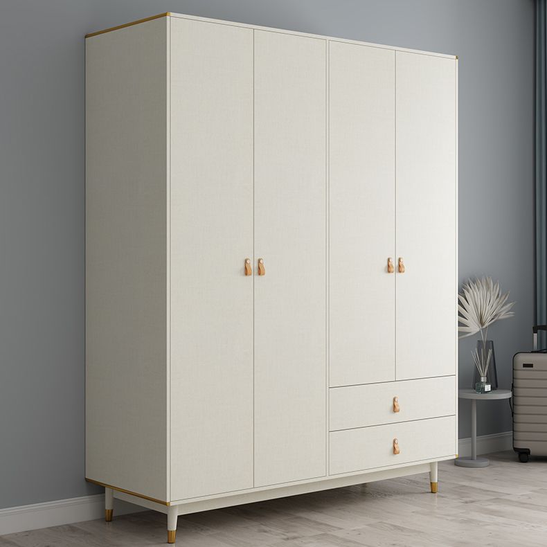 Hinged Wardrobe Closet with Drawer Engineered Wood Wardrobe Cabinet