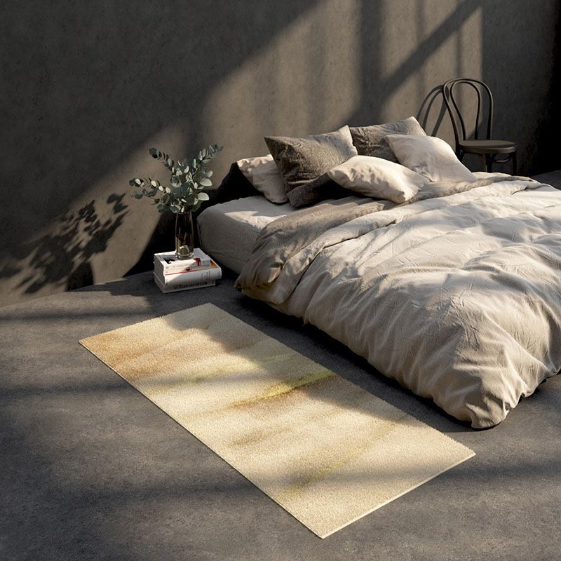 Beige Modern Carpet Polyester Color Block Carpet Washable Carpet for Living Room