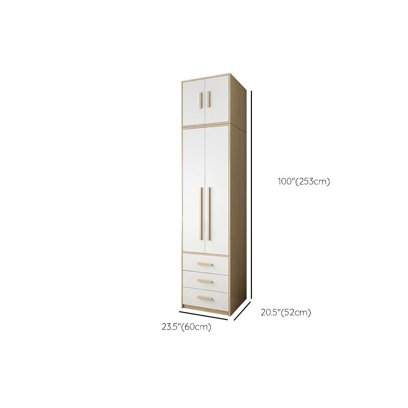 Hinged Wardrobe Cabinet with Garment Rod Contemporary Wardrobe Closet