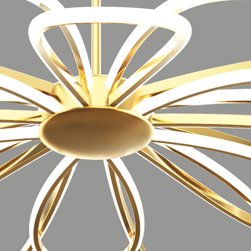 Floral Metal Hanging Chandelier Nordic Style LED Pendant Chandelier for Living Room