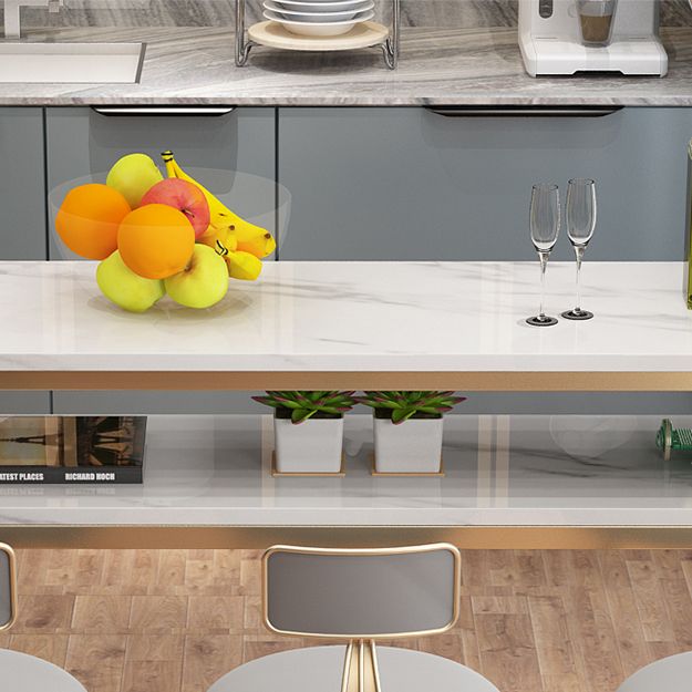 1/3 Glam Metal White and Gold Bar Stool and Table Set for Dining Room