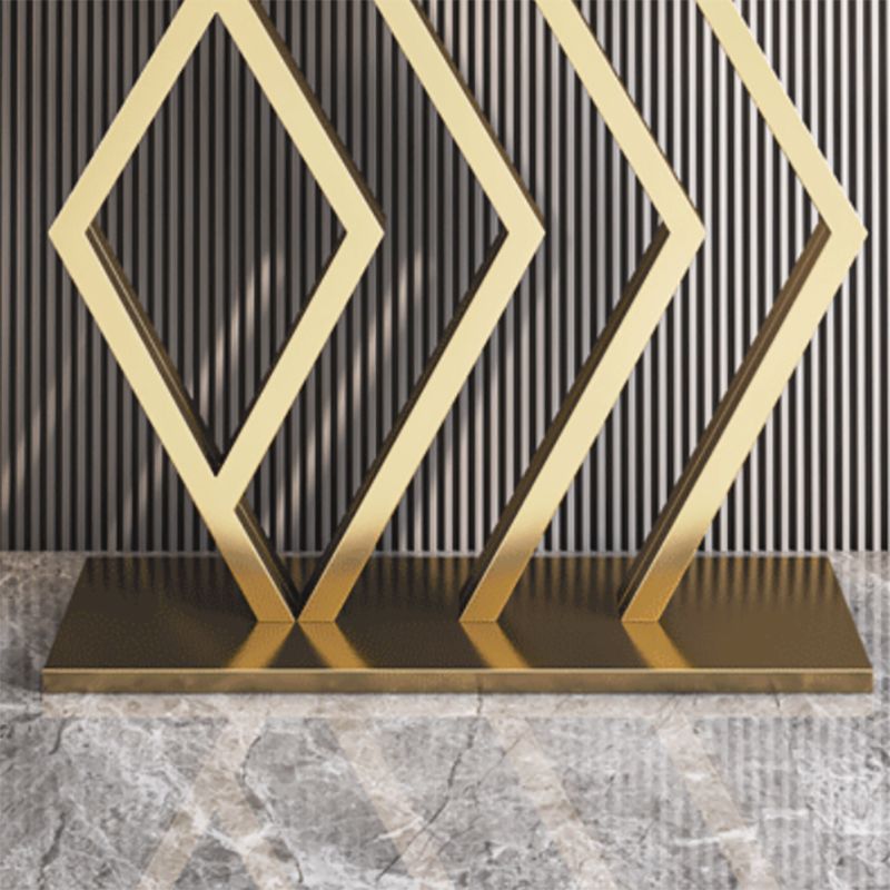 Glam Stone Console Table Rectangle Console Sofa Table for Hall