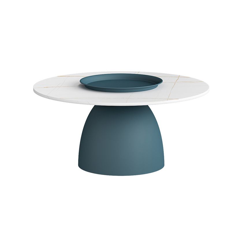 Mid-Century Modern Iron/Stone Coffee Table Dia 23.6"/31.5" Cocktail Table