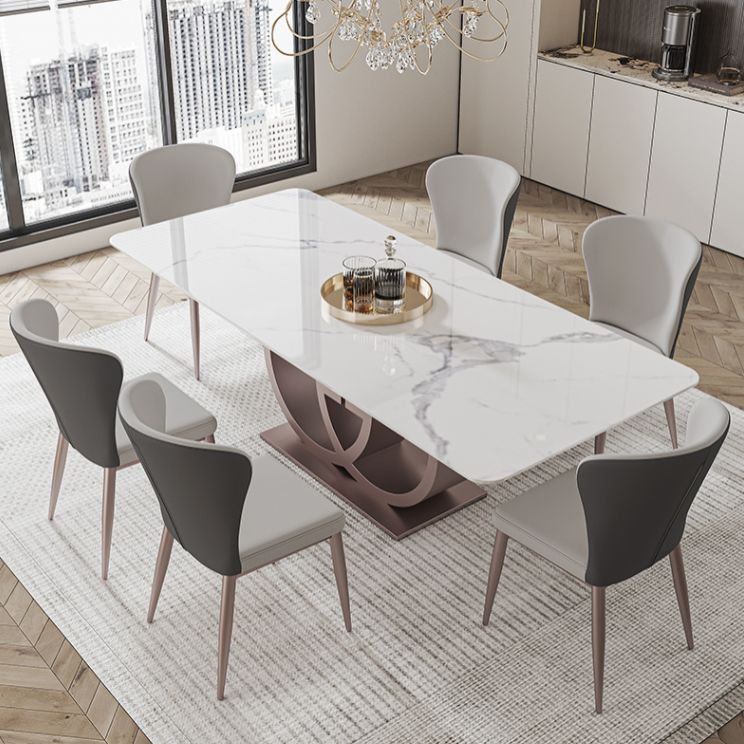 Designer Style Sintered Stone Dining Set Rectangle 1/3/4/7 Pieces Dining Room Table Set