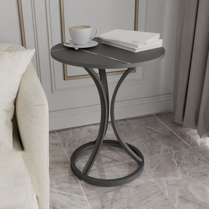 Modern Slate Round Side End Table Frame Base Type Sofa Table