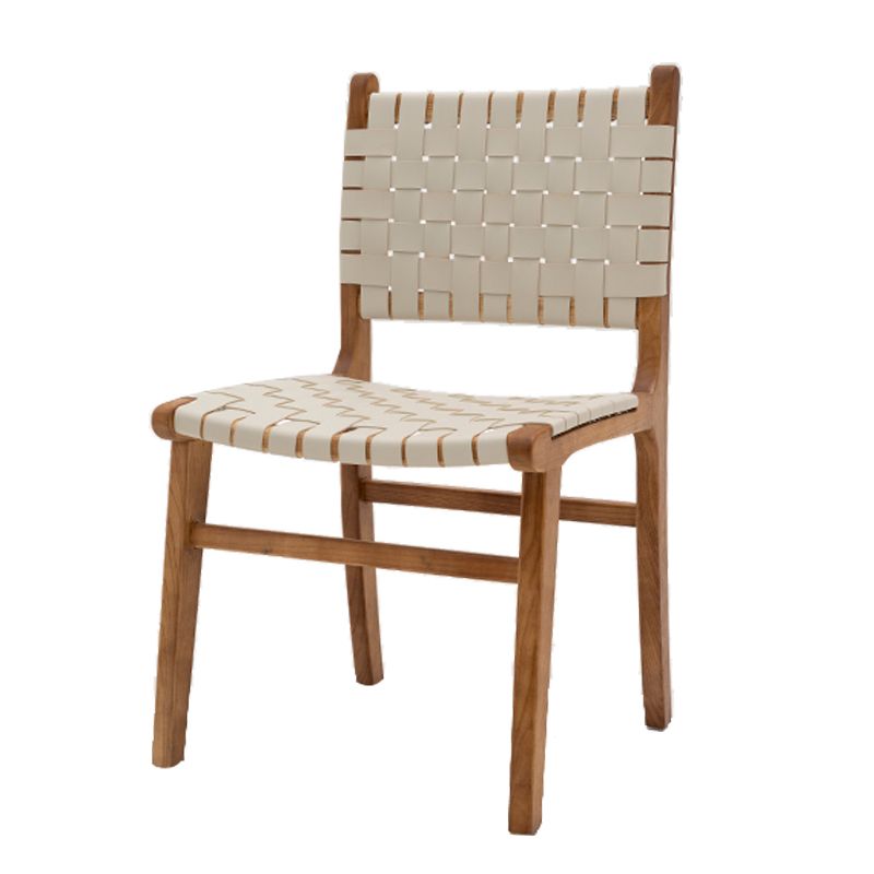 Ash Wood Traditional Dining Chair Open Back Side Chair for Home